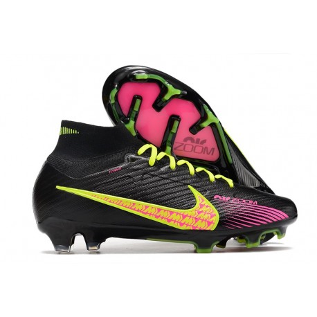 Nike Zoom Mercurial Superfly 9 Elite DF FG Svart Rosa Gul