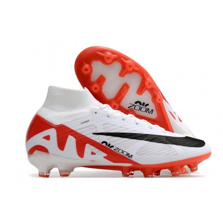 Nike Air Zoom Mercurial Superfly 9 Elite AG Vit Röd Svart