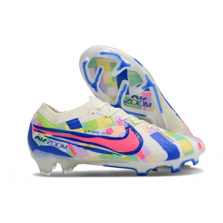 Nike Zoom Mercurial Vapor 15 Elite FG Vit Rosa Blå