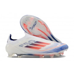 Adidas F50 Laceless FG Vit Blå Röd