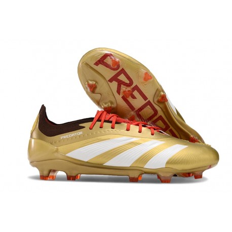 adidas Predator 24 Elite FG Guld Vit Röd