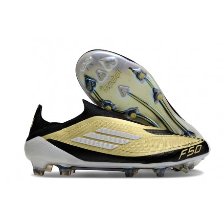 Fotbollsskor Adidas F50 Laceless FG Guld Svart Vit