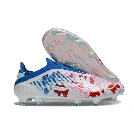 Fotbollsskor Adidas F50 Laceless FG Vit Rosa Blå