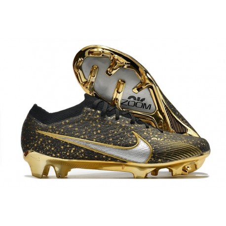 Nike Air Zoom Mercurial Vapor XV Elite FG Svart Guld Silver