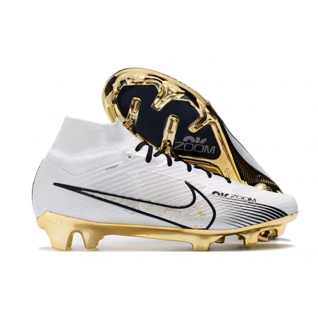 Nike Air Zoom Mercurial Superfly IX Elite FG Vit Guld