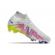 Nike Zoom Mercurial Superfly 9 Elite DF FG Vit Blå Rosa 